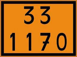 Placa ONU 33/1170 para Transporte de Álcool Etílico – 30×40 cm | Classe 3