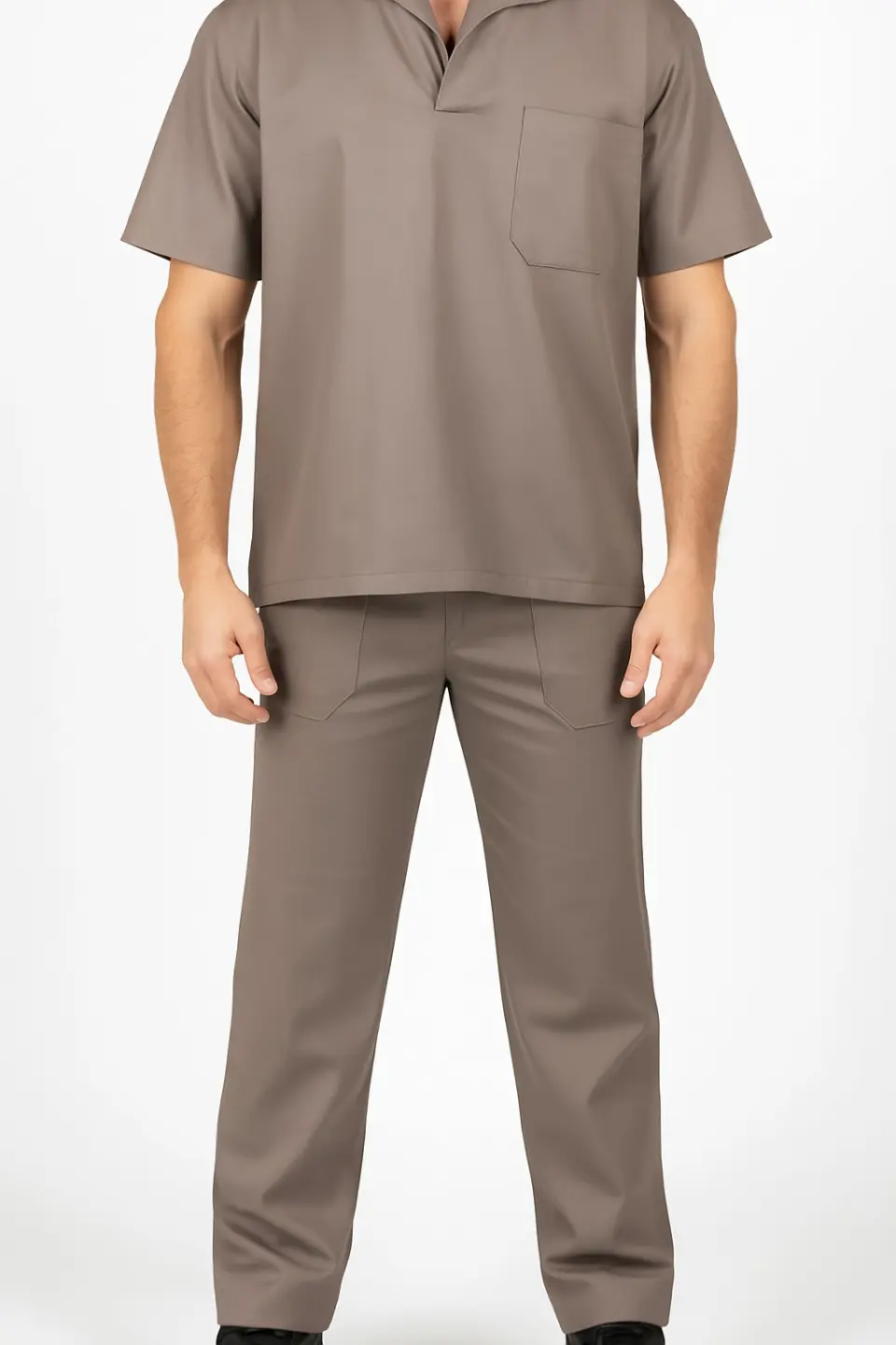 Uniforme Personalizado | Conjunto de Brim Profissional | Calça e Camisa Gola Italiana I Manga Curta