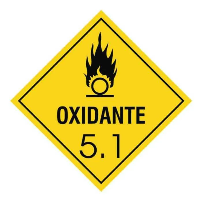 Placa de Sinalização Classe 5.1 – Oxidante | 25×25 cm