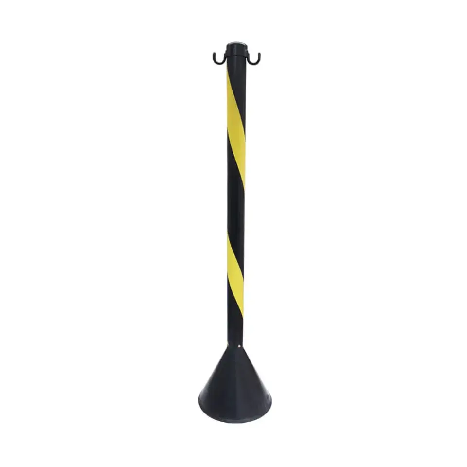 Pedestal Sinalização Base Cimento Plastcor Pret/Amarelo 95cm