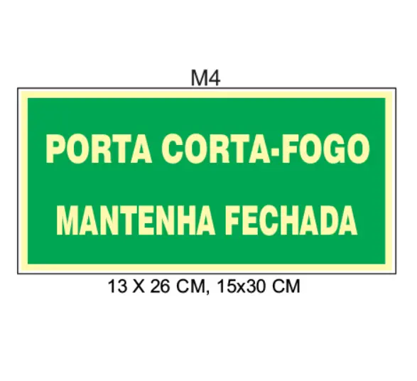 Placa Fotoluminescente Corta-Fogo M4