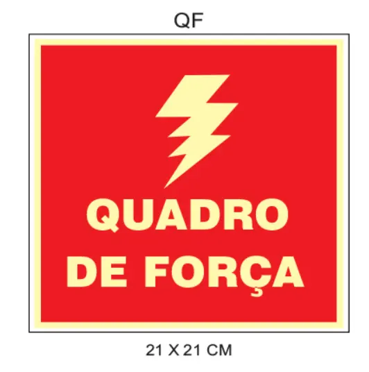 Placa Fotoluminescente Quadro de Força QF