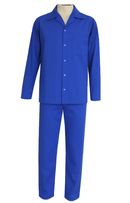 Uniforme Personalizado | Conjunto em Brim – Calça Cós Elástico e Camisa Aberta Manga Longa