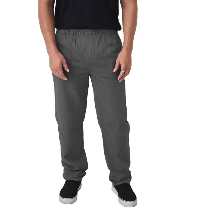 Calça de Brim Profissional com Elástico Total I Cinza
