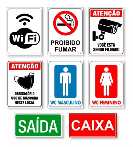 Placa Sinalização Interna Loja / Restaurante / Escritório