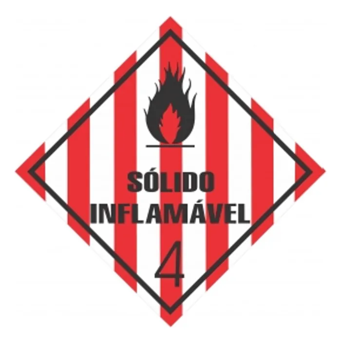 Placa de Sinalização Classe 4.1 – Sólido Inflamável | 25×25 cm