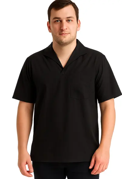Uniforme Personalizado | Camisa Profissional em Brim I Manga Curta I Gola Italiana