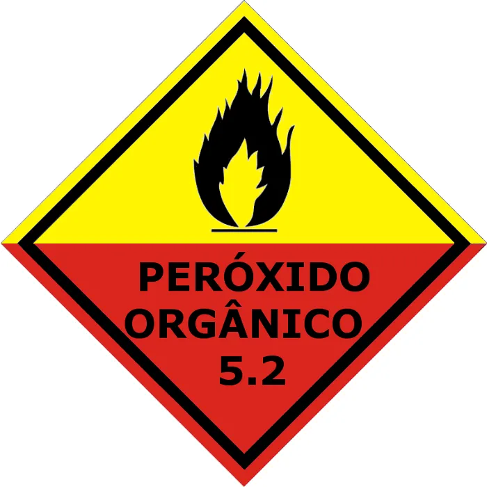 Placa de Sinalização Classe 5.2 – Peróxido Orgânico | 25×25 cm