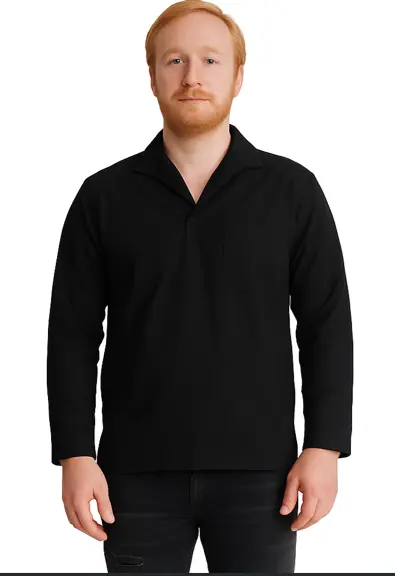 Uniforme Personalizado | Camisa Profissional em Brim I Manga Longa I Gola Italiana