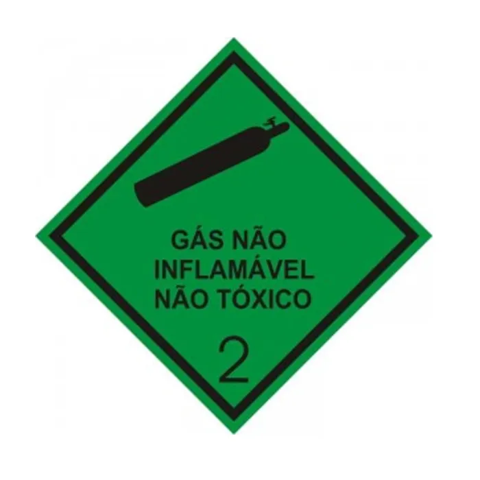 Placa de Sinalização Classe 2.2 – Gás Não Inflamável e Não Tóxico | 25×25 cm