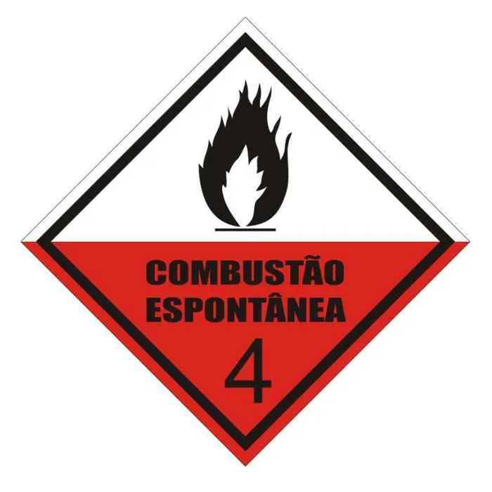 Placa de Sinalização Classe 4.2 – Combustão Espontânea | 25×25 cm