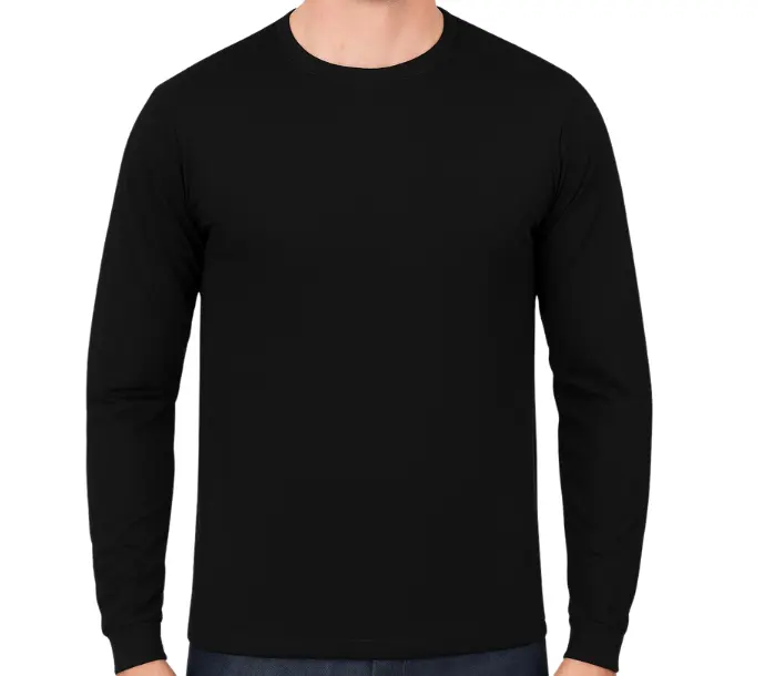 Camiseta de Malha Fria | Manga Longa | Preta