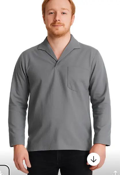Uniforme Personalizado | Camisa Profissional em Brim I Manga Longa I Gola Italiana