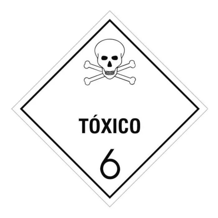 Placa de Sinalização Classe 6 – Tóxico | 25×25 cm