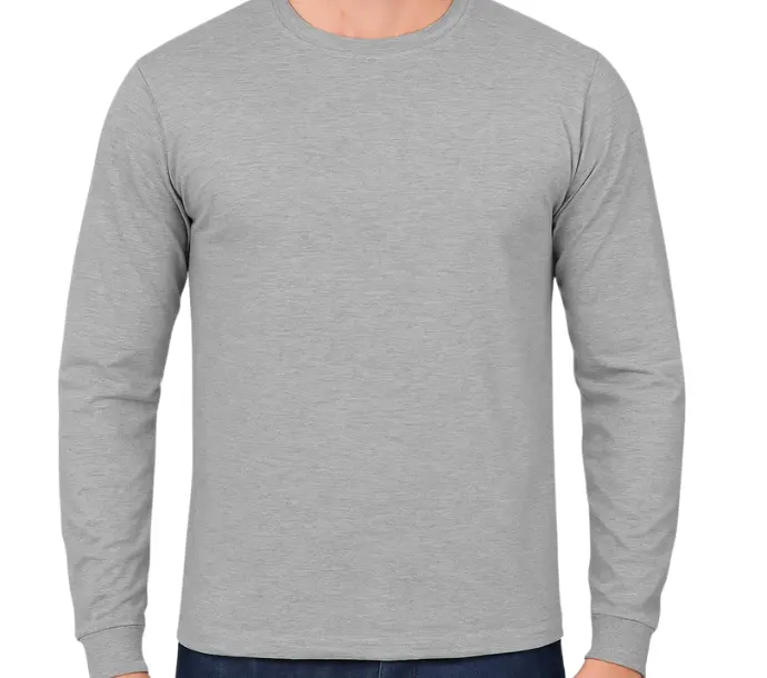 Camiseta de Malha Fria | Manga Longa | Cinza
